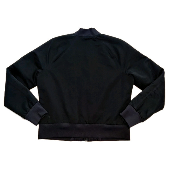 Lululemon Reversible Non Stop Cotton Bomber Jacket Womens Size 8 Black W4BSQS - Picture 6 of 16
